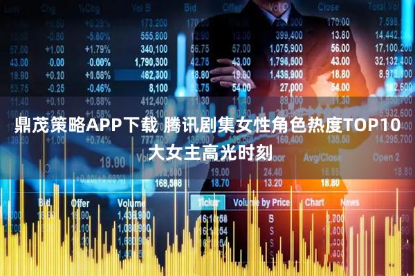 鼎茂策略APP下载 腾讯剧集女性角色热度TOP10 大女主高光时刻
