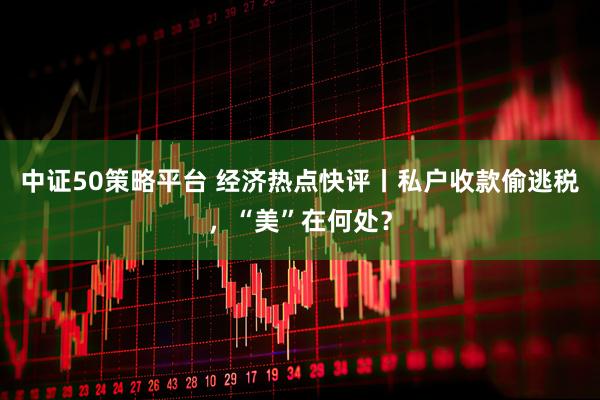 中证50策略平台 经济热点快评丨私户收款偷逃税，“美”在何处？